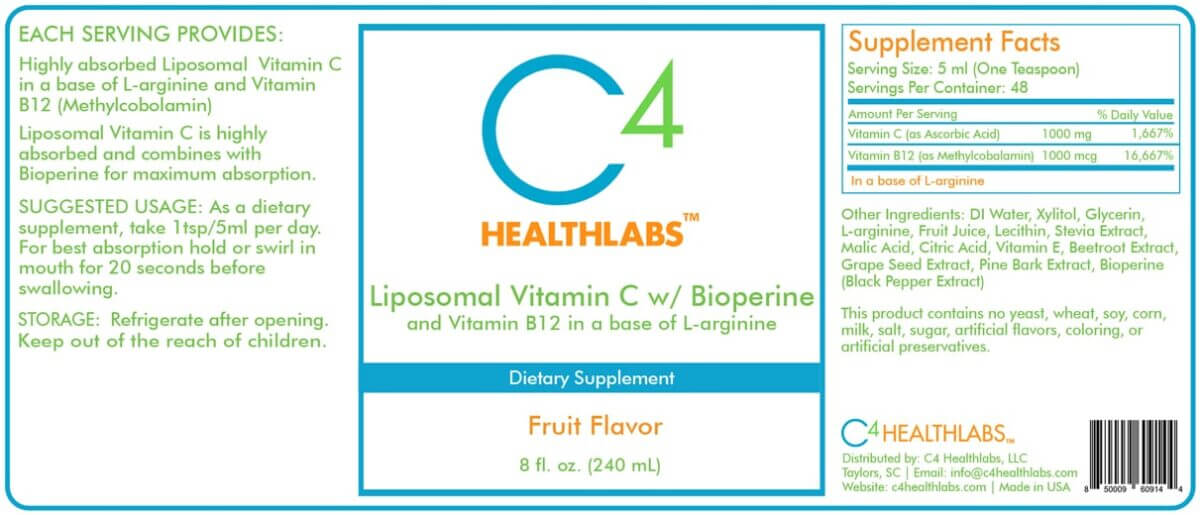 Liposomal Vitamin C with Bioperine and Vitamin B12 2